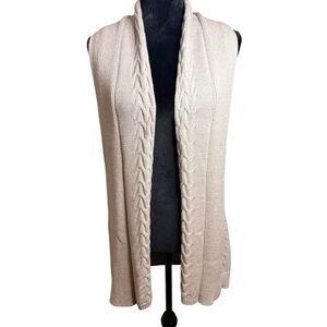 Talbots | Cream Cable Knit Women's Sweater Vest | Sz Petite